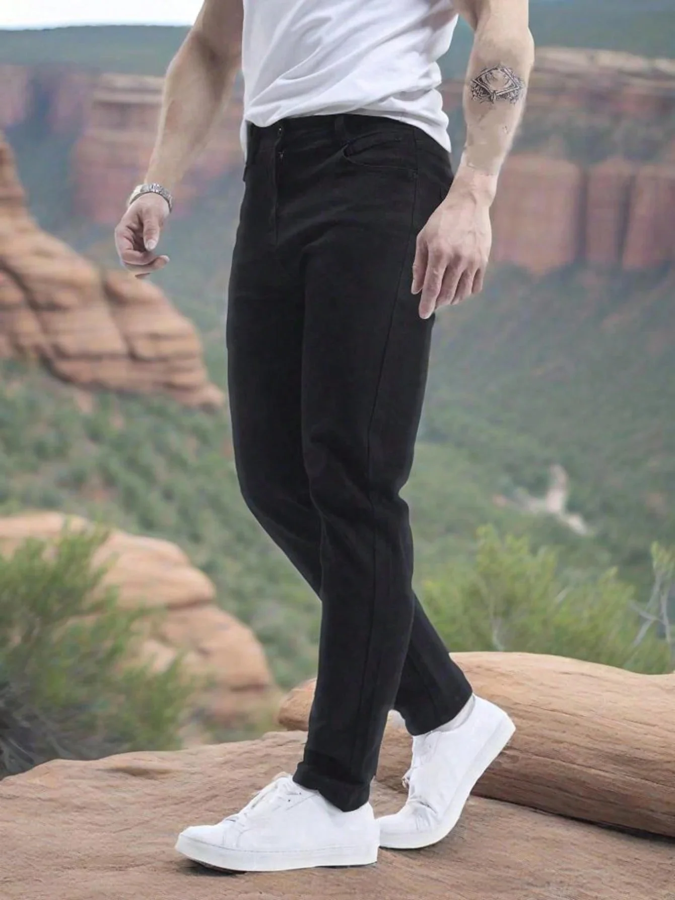 Black Slim Jeans Pants for Man Drip Y2k Unisex Original Modern Denim Wear No accessories or belts included