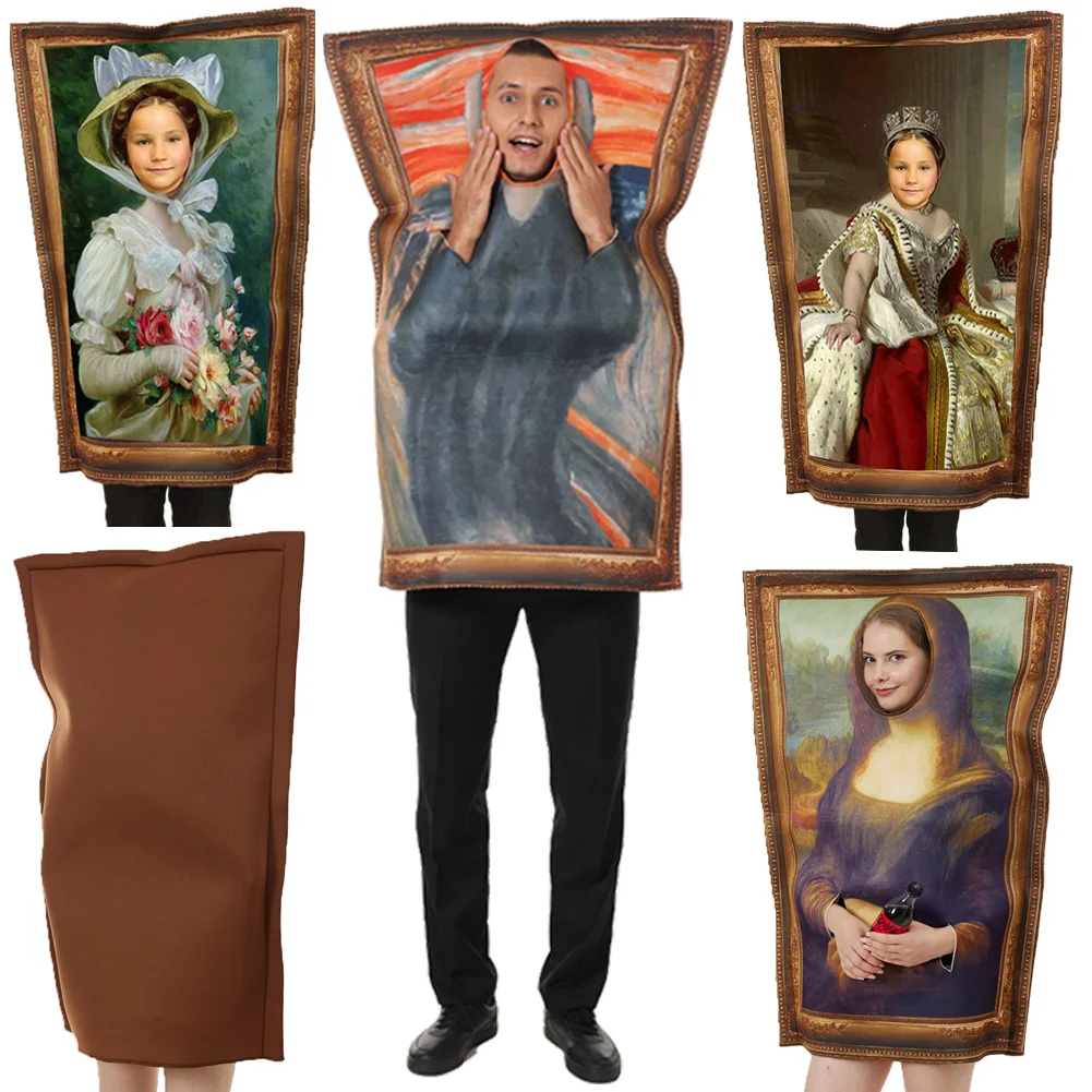 Disguise Funny The Painting Cosplay Clothing Unisex Jumpsuit Portrait Costume Men Roleplay Role Play Fancy Dress Up Party Cloth