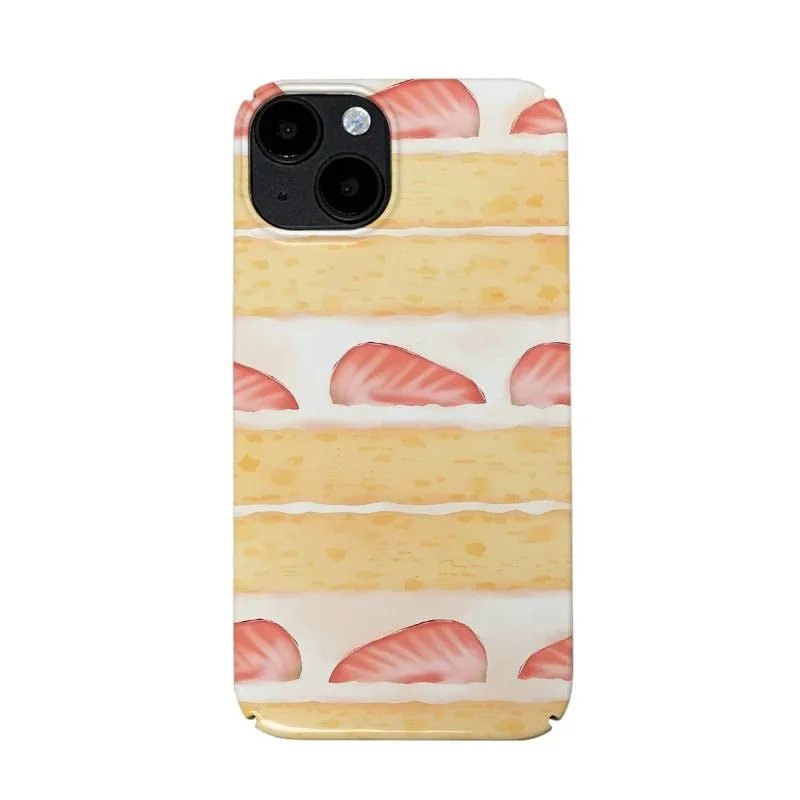 

Yellow Strawberry Cream Cake Art Phone Case for IPHONE 17 Air 16E 15 PROMAX 14 Plus 13 12 MINI 11 16Plus XR Acrylic Phone Cover