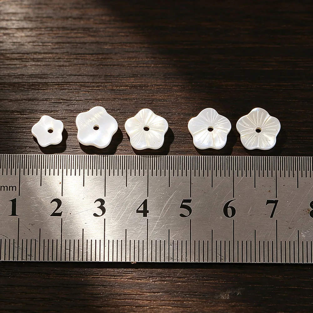 10pcs  Shell Flower Beads  Loose Spacer Beads for Jewelry Making DIY Bracelet Necklace Accessories White Mother of Pearl Charms - view 3