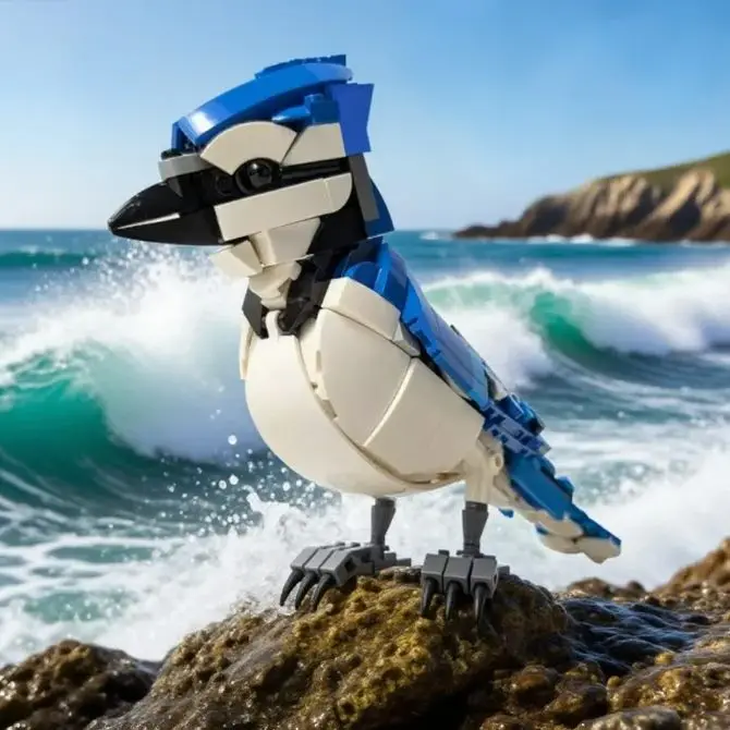 

324PCS MOC Creative Expert Animal Series Bluejay Building Blocks Sets 3D Simulation Bird Assembly Brick Toy Gift for Kid Adult