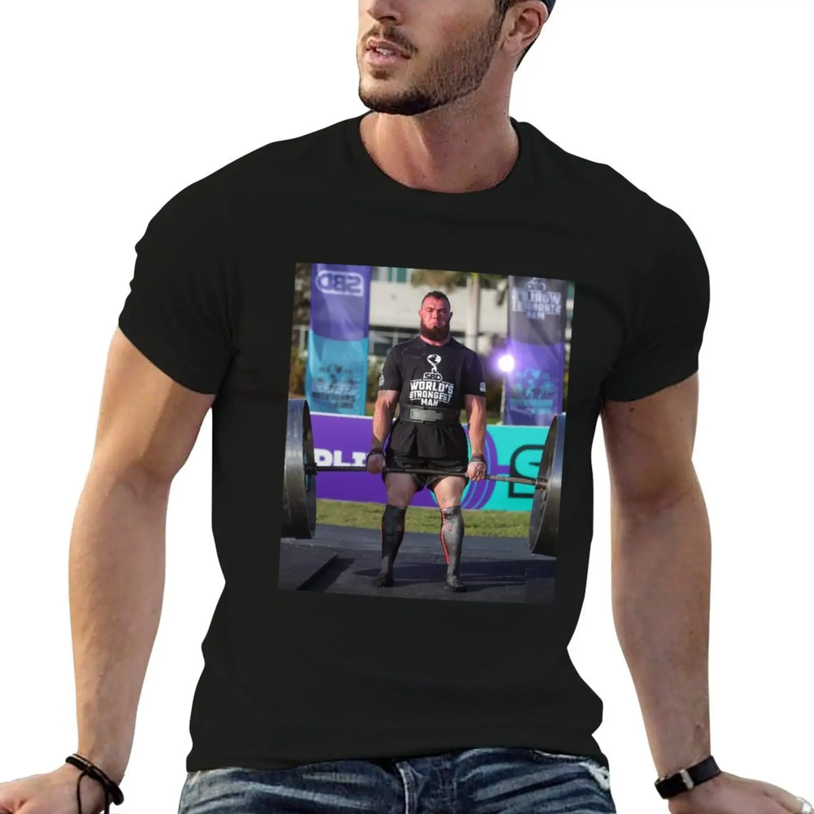 Oleksii Novikov World_amp_39_s Strongest Man T-Shirt Man t-shirt graphic t shirt vintage Men's clothing