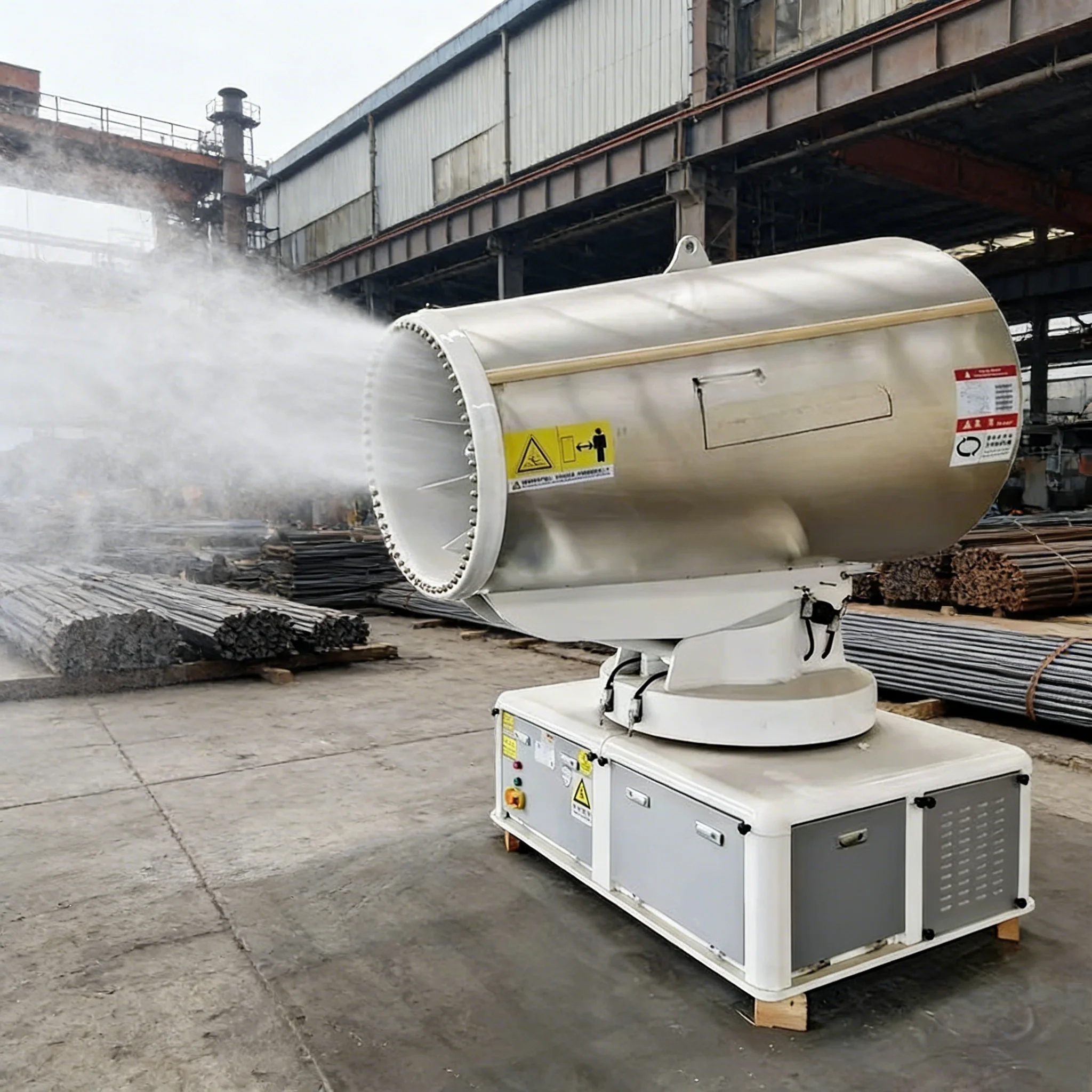 Electric Powered 30m Fog Cannon Machine Automatic Mist Blower For Factory Yard Cooling And Dust Suppression Needs