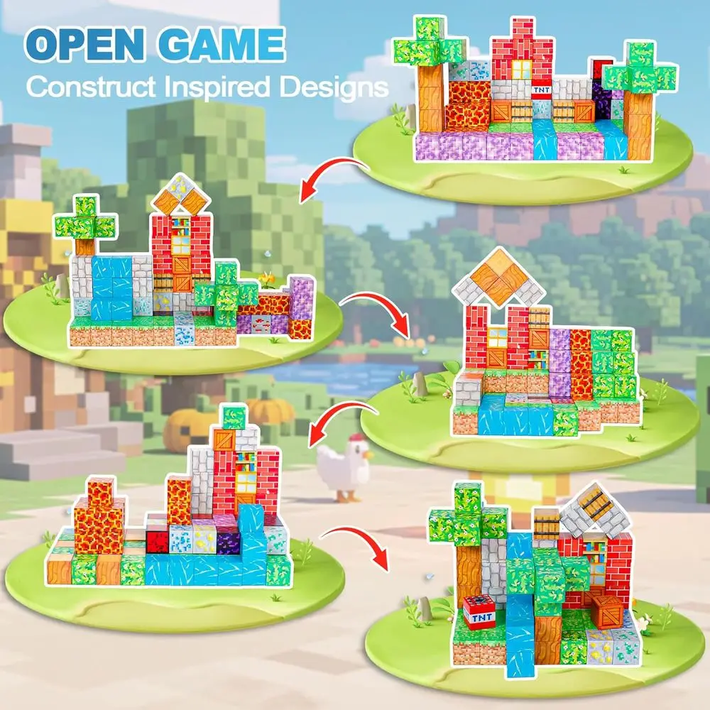 100ピース磁気ブロックセット：子供向けの創造的な遊び、4～9歳向けの理想的な贈り物