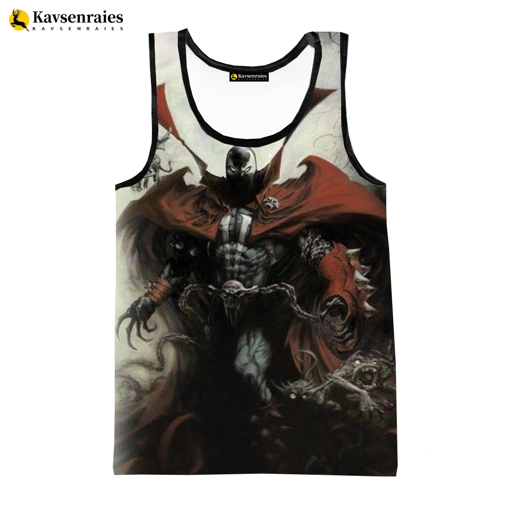 2023 Hot Sale Anime Spawn 3D Printed Tank Tops Men Summer Fashion Casual Sleeveless Shirts Harajuku Streetwear Oversized Tops