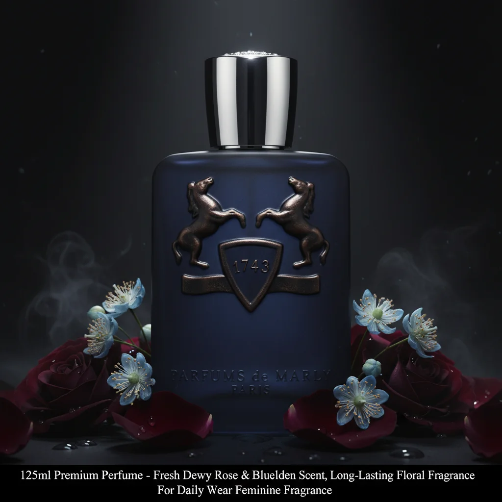 Perfume premium de 125 ml: aroma fresco de rosa dewy y tilo azul, fragancia floral de larga duración para uso diario Fragancia femenina