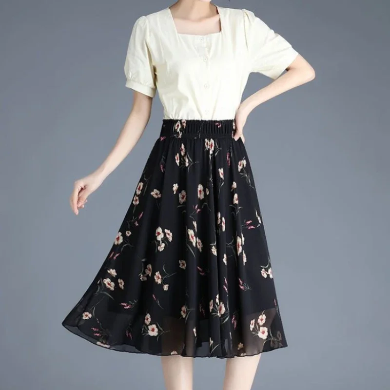 

Women Korean Style Woman Skirt High Waist Summer V Stylish Offer 2025 New In Casual Streetwear On To Knees Length Skirts