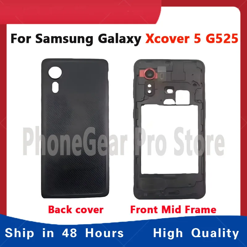 

Новинка для Samsung Galaxy Xcover 5 G525 G525F, средняя рамка, пластина + крышка аккумулятора, задний чехол, запасные части, крышка