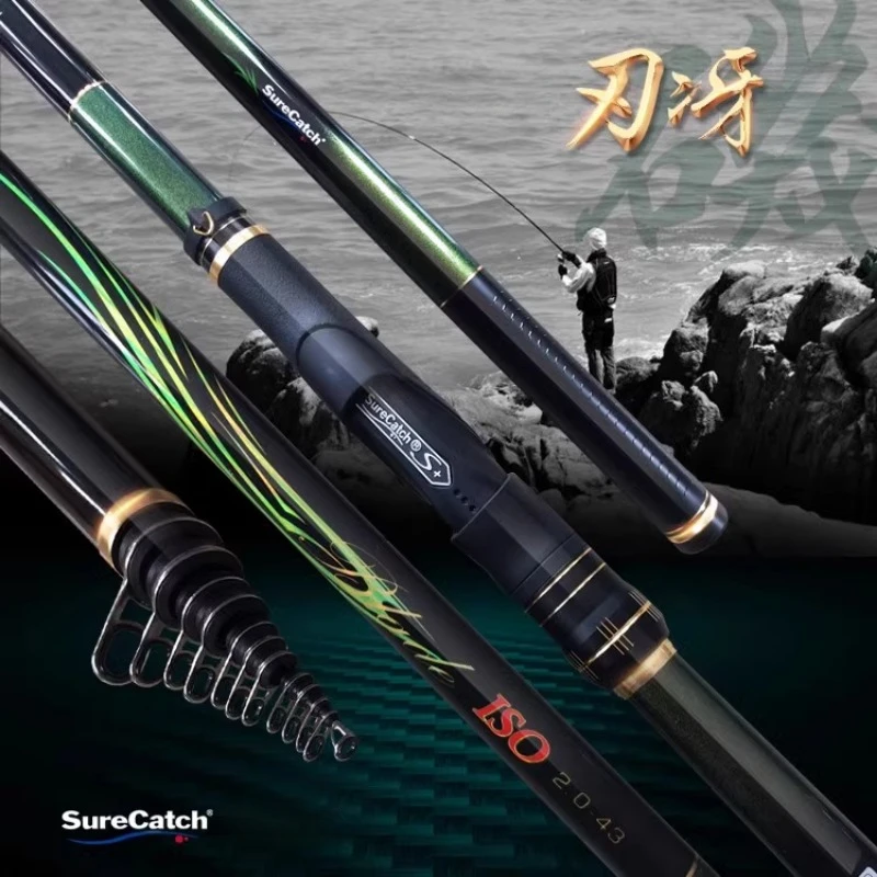 SureCatch-Rock Fishing Rod Carbon Ultra Light Ultra Hard Long Range Sea Fishing Rod FYJI Oblique Guide Ring All Water Universal