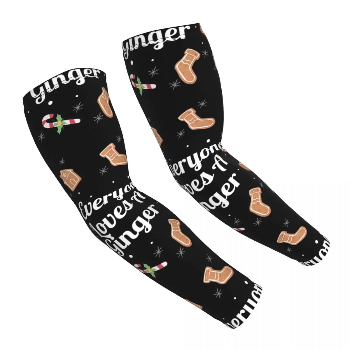 

Funny Christmas Gingerbread Cookie Man Arm Sleeves Men Women Sun UV Protection Tattoo Cover Up Sports Cooling Cycling