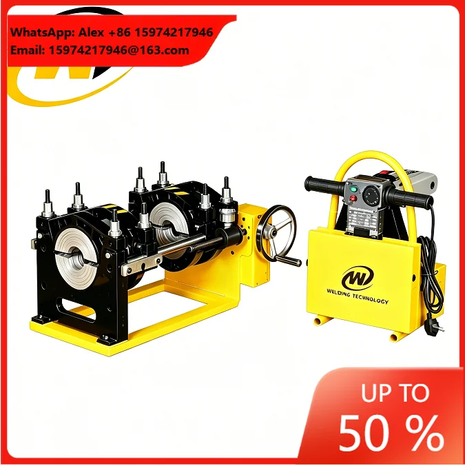 New 40-160mm Manual Screw Butt Fusion Welding Machine With 4 Clamps For PE PP PPR PVDF Materials Plastic Pipeline Construction
