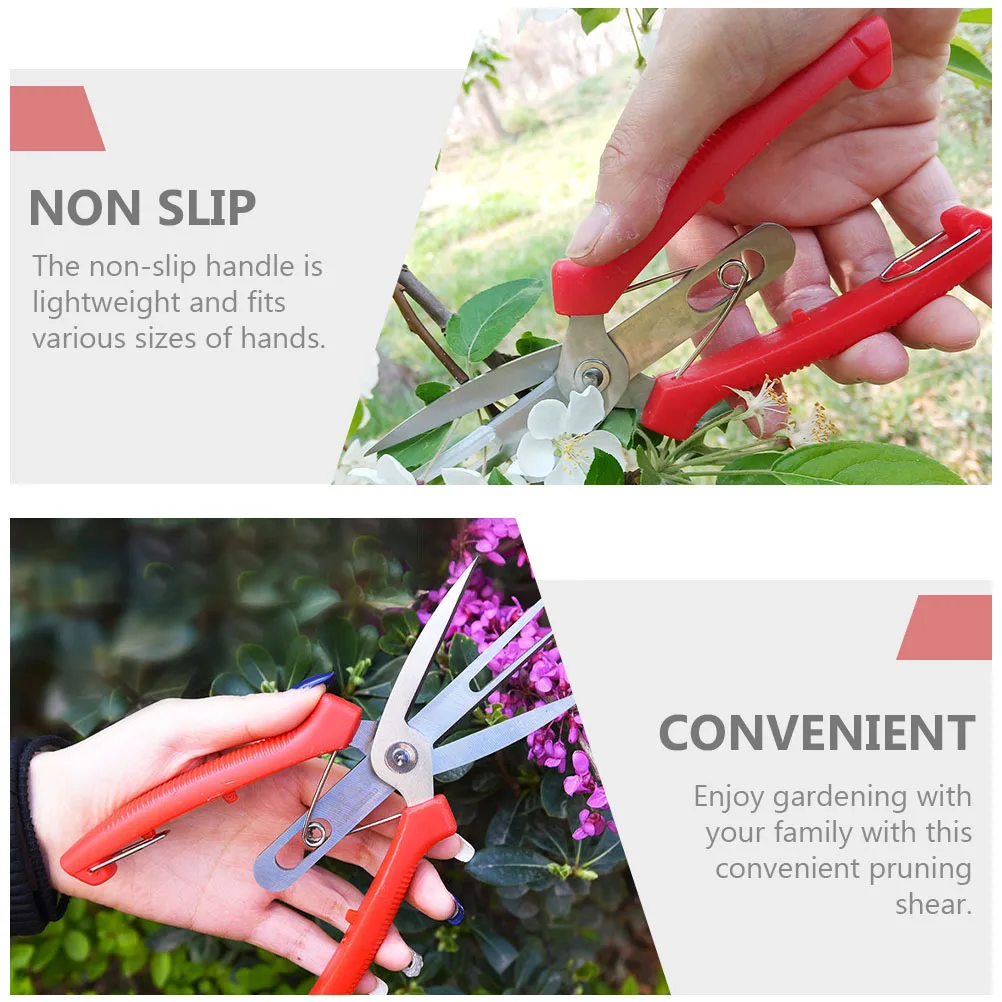 

1pc Pruning Shear Double Mouth Design Stainless Steel Gardening Scissors Fruit Trimmer For Vegetables Flowers Garden Orchard