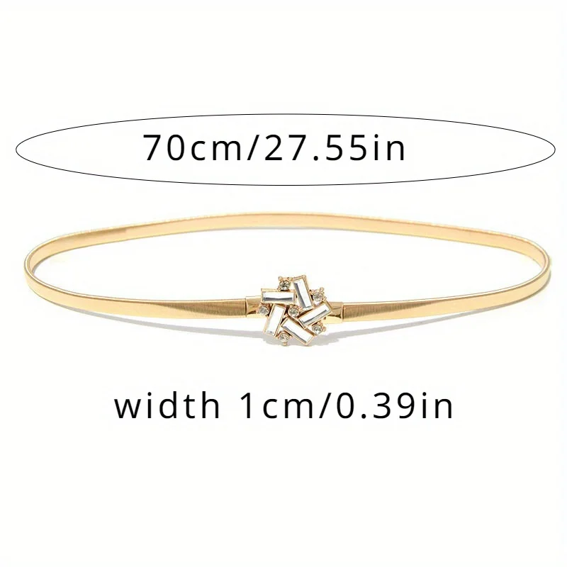 Metall elastische Taillen kette mit Rautenmuster Inlay Dekoration und Gold einfach Full Set gm1284