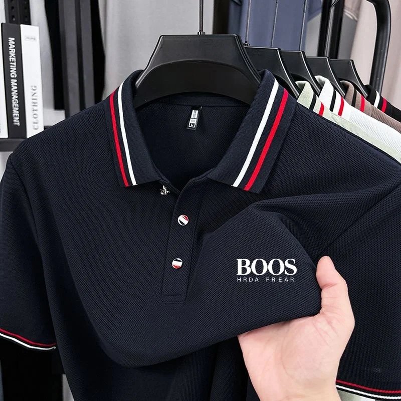 New summer high-quality short sleeved polo shirt for men, fashionable, casual, comfortable