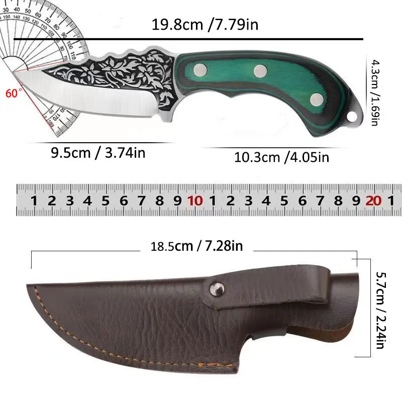 pattern multi-purpose knife kitchen knife camping knife suitable for outdoor camping barbecue fishing