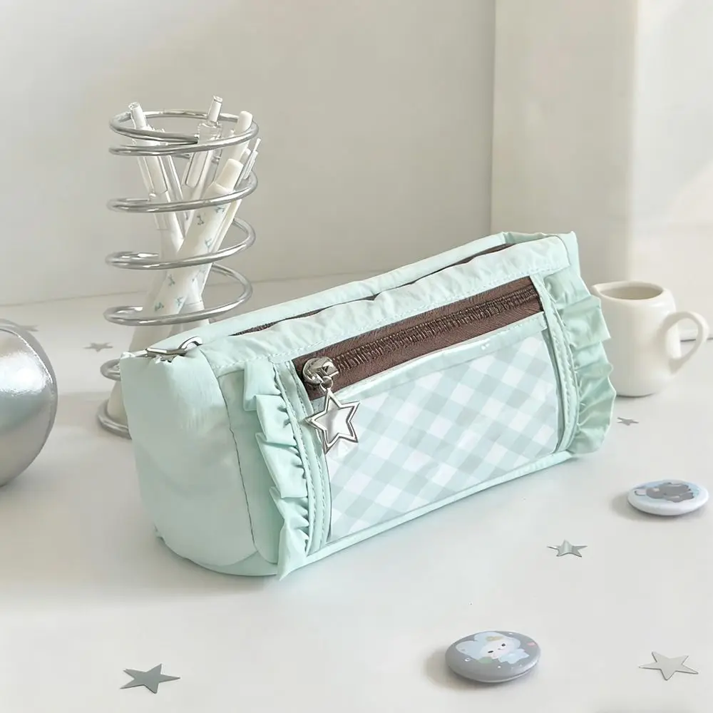 Transparent window Pencil Case Badge Display multi-functional Pen Bag Storage Large Capacity Stationery Storage Pouch