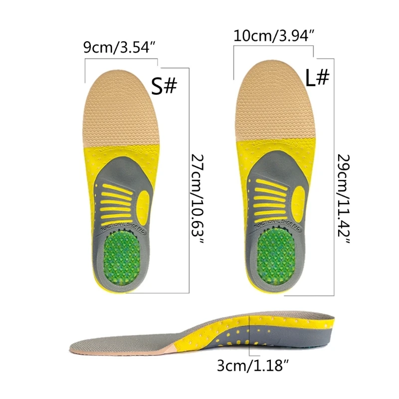 Orthotic Insoles with High Arch Support for Plantar Fasciitis, Flat Feet, Heel Pain Relief, Shock Absorbing, 69HD