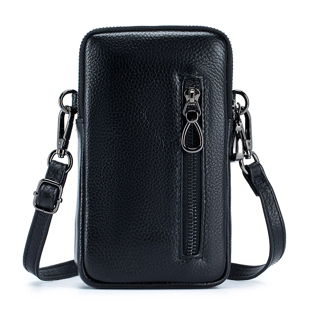 Small Crossbody Wallet Phone Bag Women Leather Mini Crossbody Purse Vertical Cell Phone Messenger Bag Mini Over Shoulder Handbag