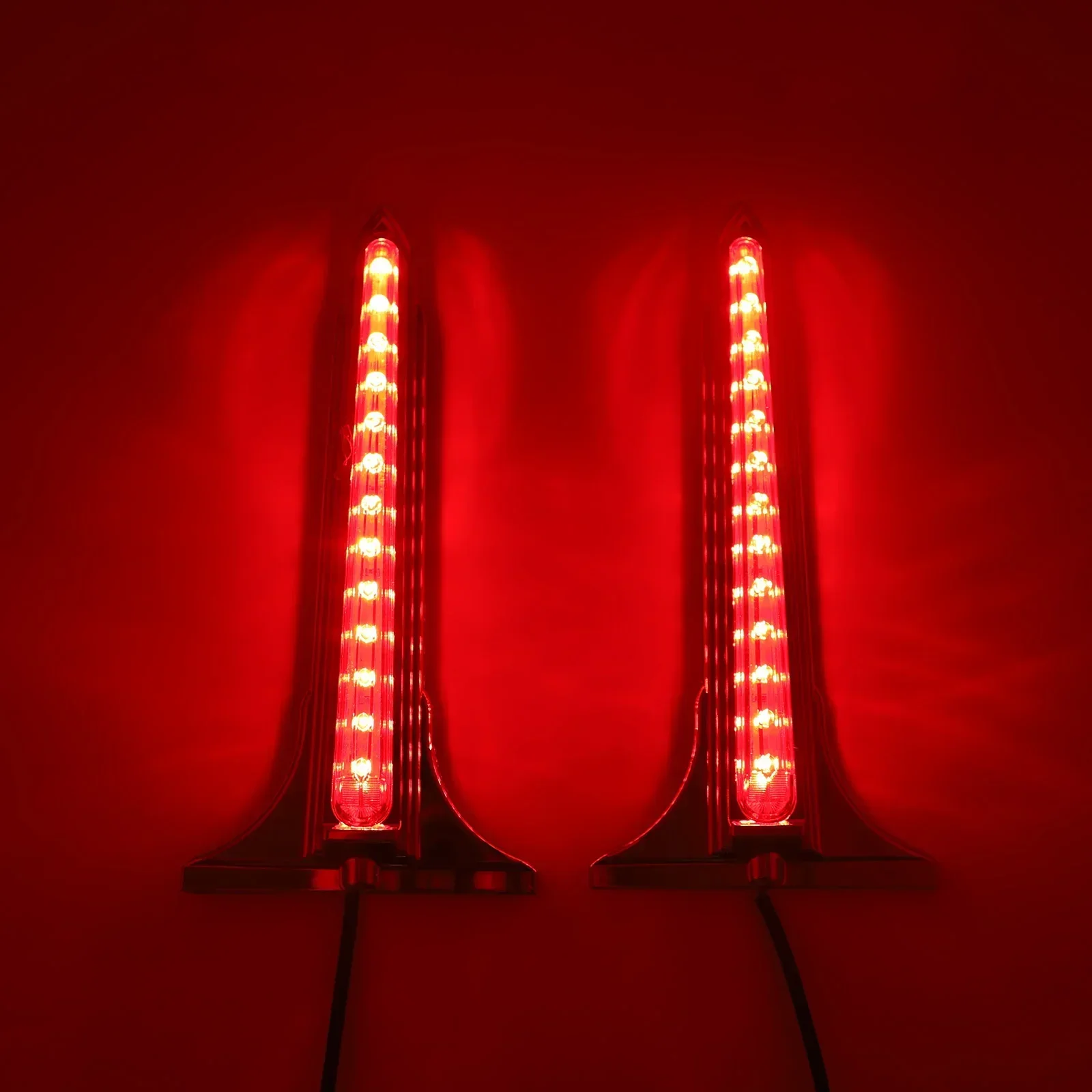 Motorcycle Wedge LED Side Rear Saddlebag Brake Warning Stop Tail Light For Harley Touring Electra Road Street Glide Road King