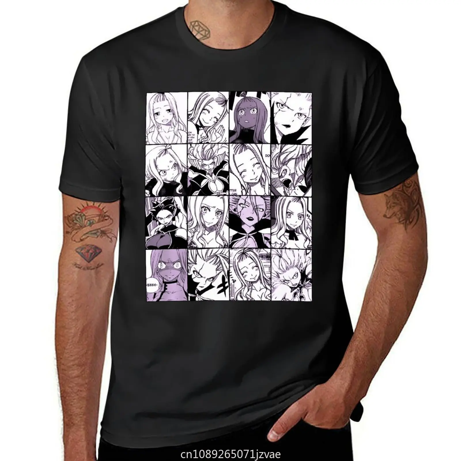 Mirajane- collage color version T-Shirt sublime Aesthetic clothing summer top oversized Short sleeve tee men