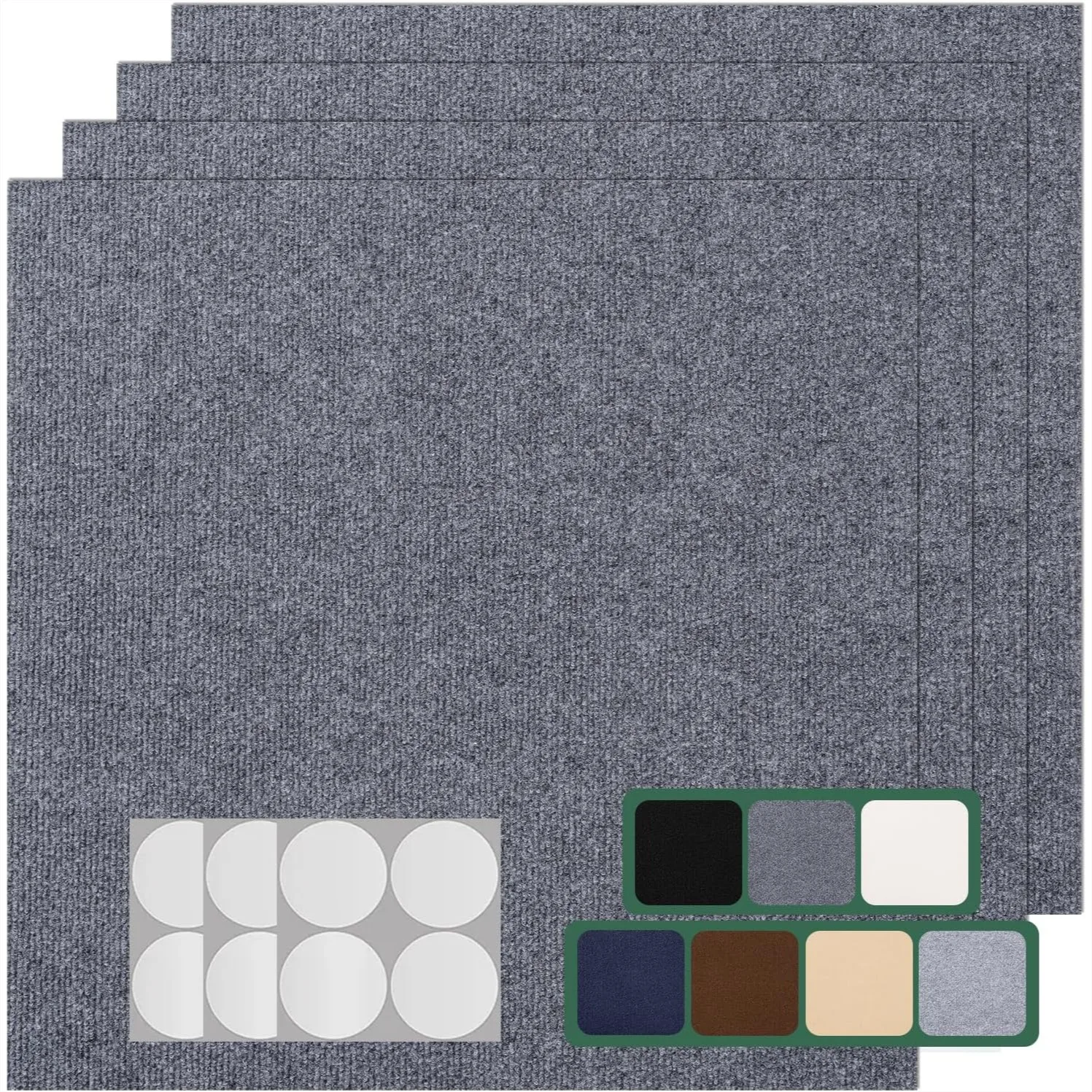 

30 Pack Self Adhesive Carpet Tiles 12x12 Inches Peel and Stick Floor Tiles for Bedroom DIY Installation Dark Gray