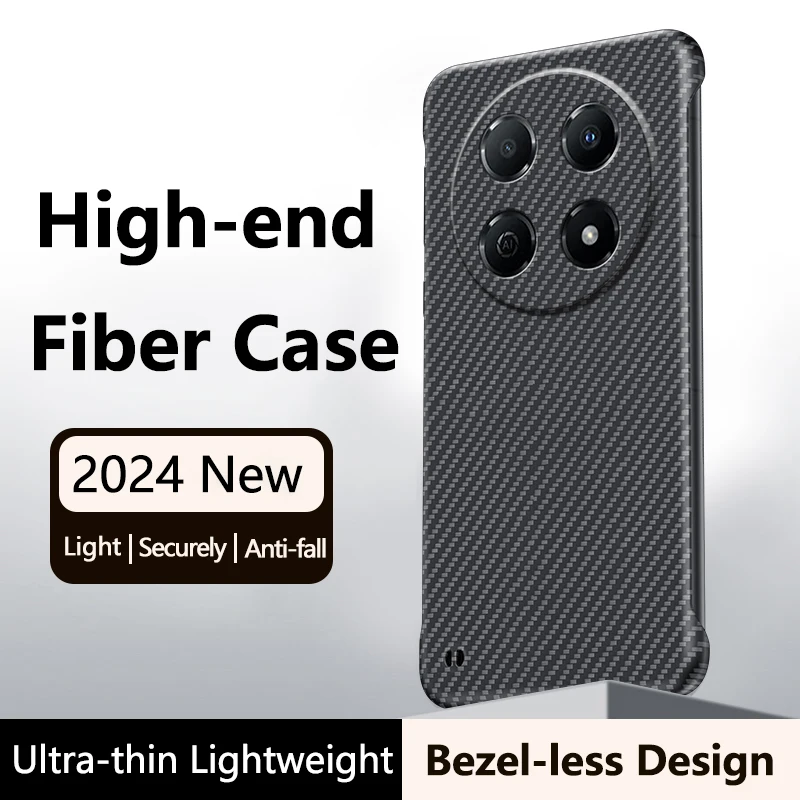 Carbon Fiber Case for Huawei Enjoy 70 Pro 60X Texture Pattern Frameless Ultra Light and Weight All-inclusive Lens Phone Cover