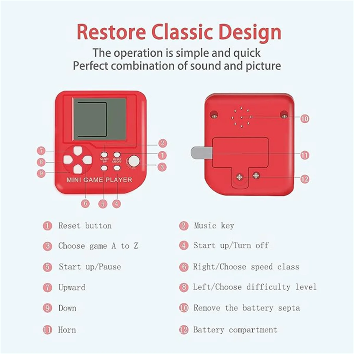 BFYL-12Pcs Party Favors Keychains for Kids Video Game Keychains for Backpack Birthday School Party Favor Supplies Key Chains