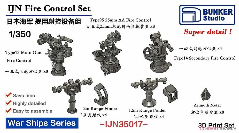 

BUNKER IJN35017 1/350 IJN Fire Control Set (Plastic model)