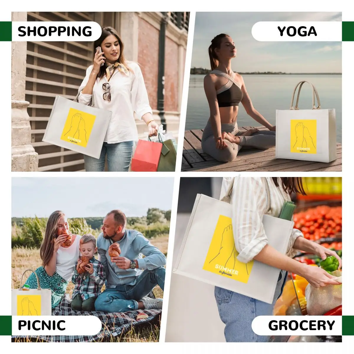 Summer in Florida Tote Bag custom canvas bag Handbags shopper bag women canvas