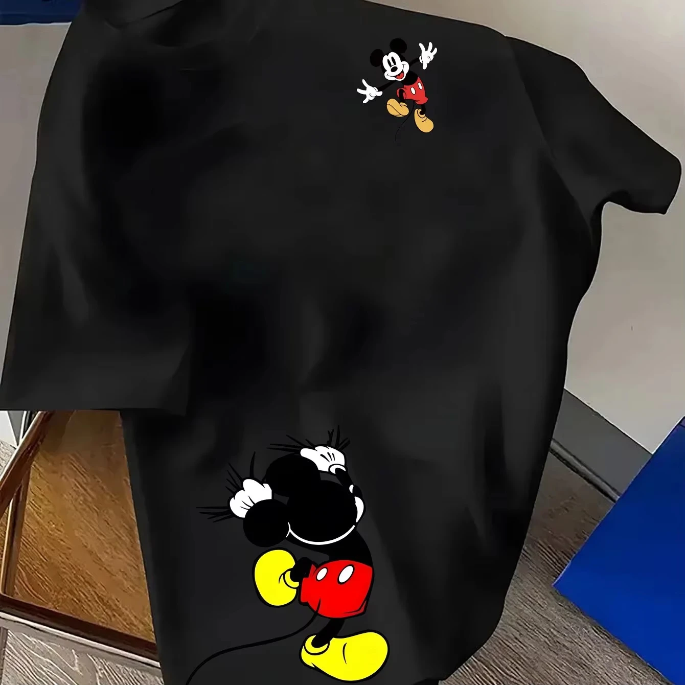 

Disney Mickey Mouse Pattern Men's T-Shirt Daily Leisureand Theme Activities Wear Unisex Cotton Short Sleeve Oversized Streetwear