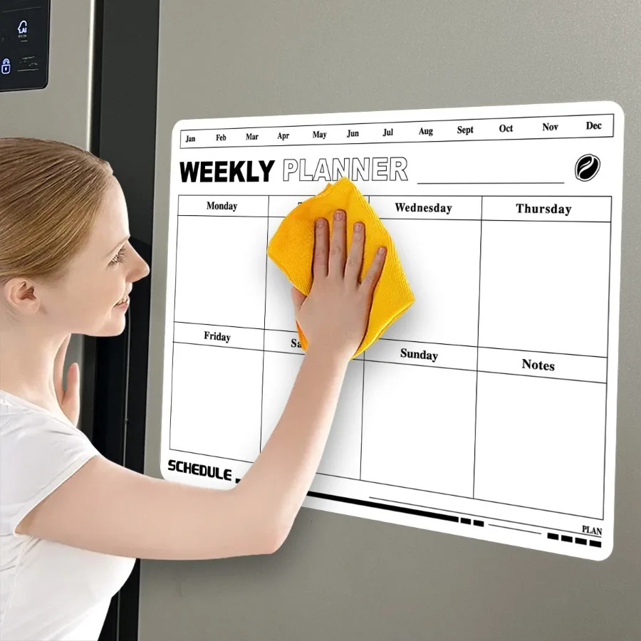 Erasable Week Plan Schedule Calendar Soft Magnetic Fridge Sticker Whiteboard Message Board Memo