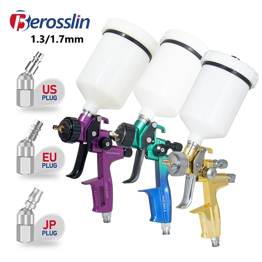 Paint Gun 1.3mm 1.7mm HVLP High Atomization Pneumatic Spray Gun Automotive Furniture Leather Repair Varnish Glazing Spray Tools