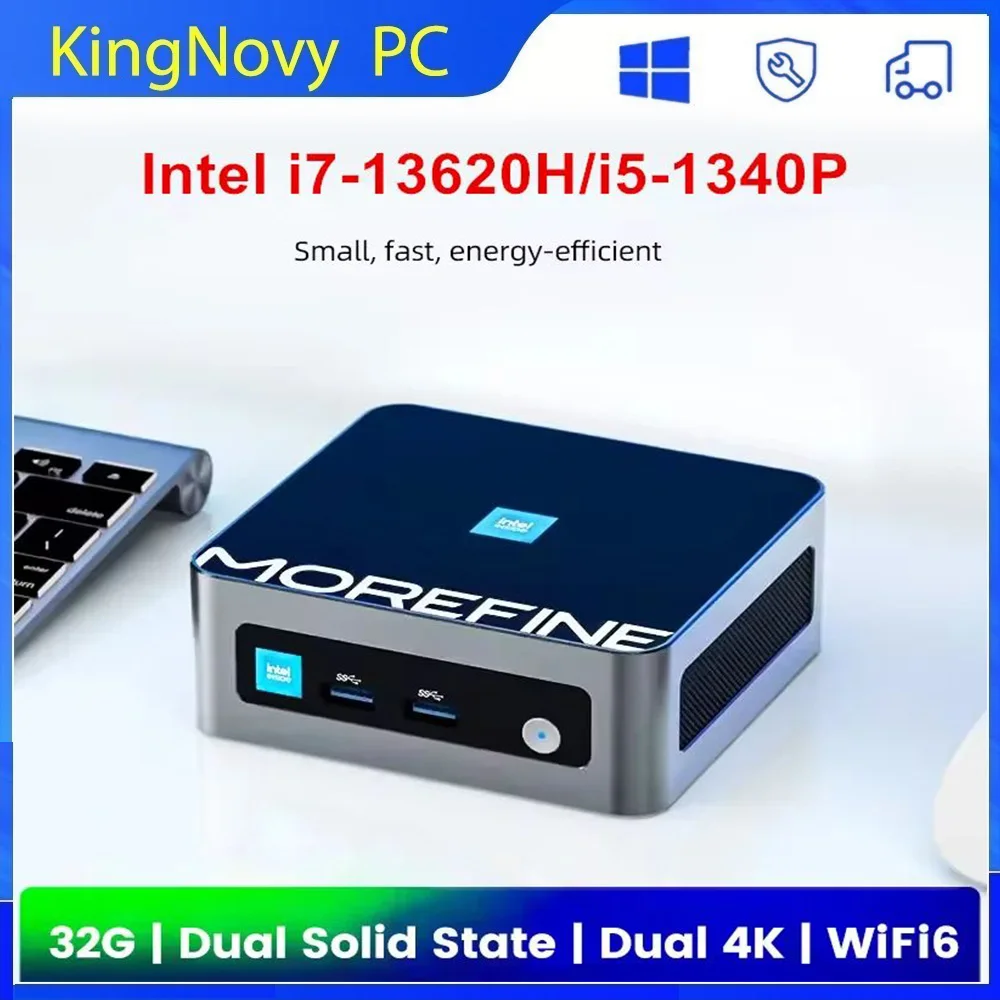 Morefine M9 Pro Gamer Mini PC 13th Gen Intel Core i7 13620H i5 1340P N100 NVMe DDR4 NUC 2.5G LAN Portable PC Windows 11 Computer