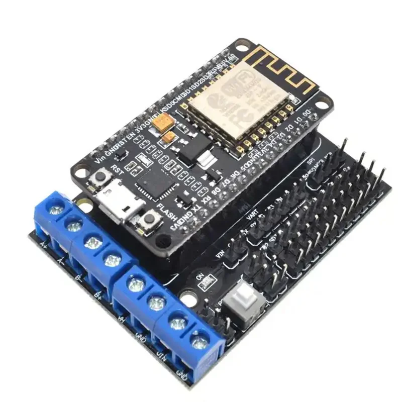 Node MCU Development Kit NodeMCU + Motor Shield Esp Wifi Esp8266 Esp-12e diy rc toy remote control Lua IoT smart car Esp12e