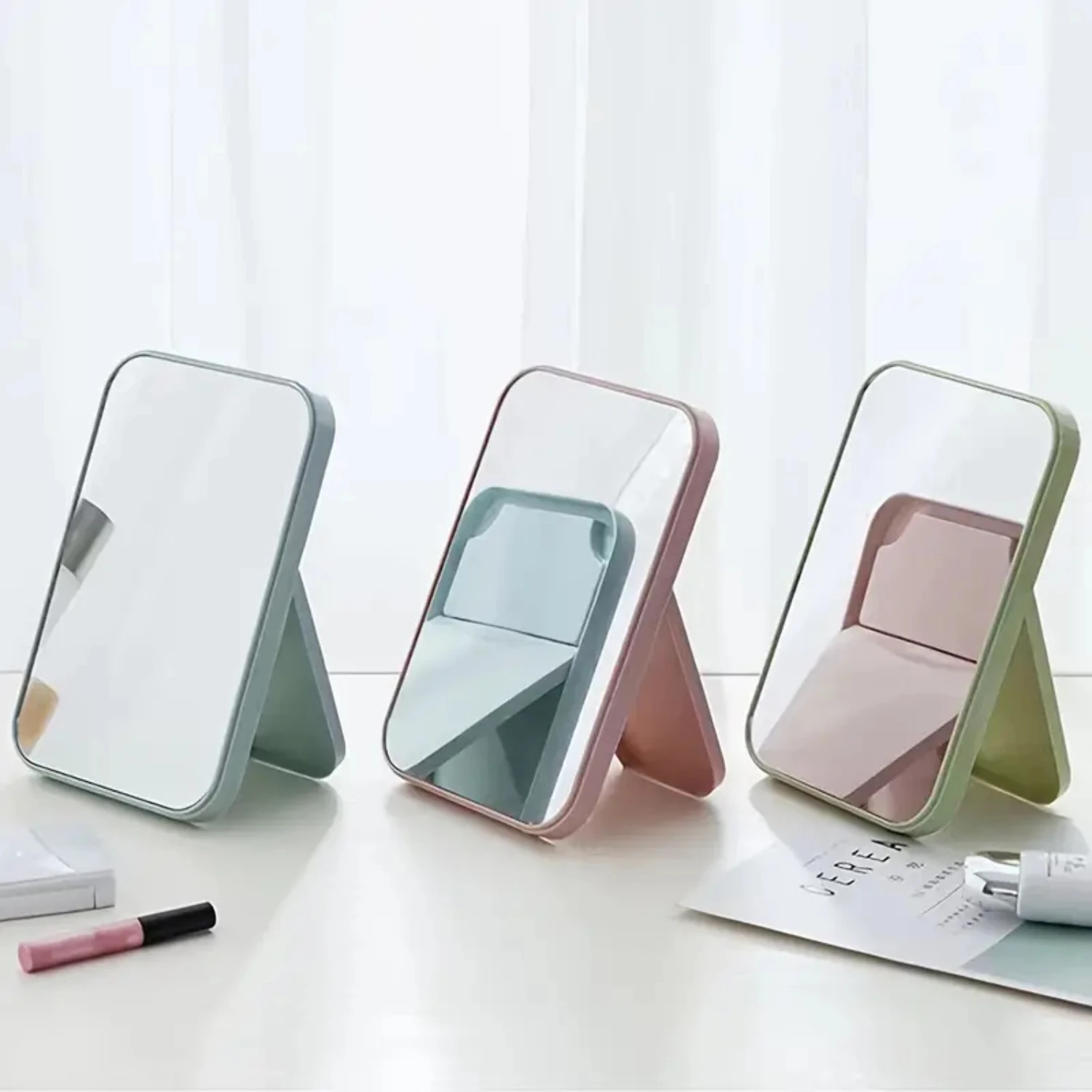 Desk Mirror Foldable HD Portable Princess Beauty Small Travel Gift Women