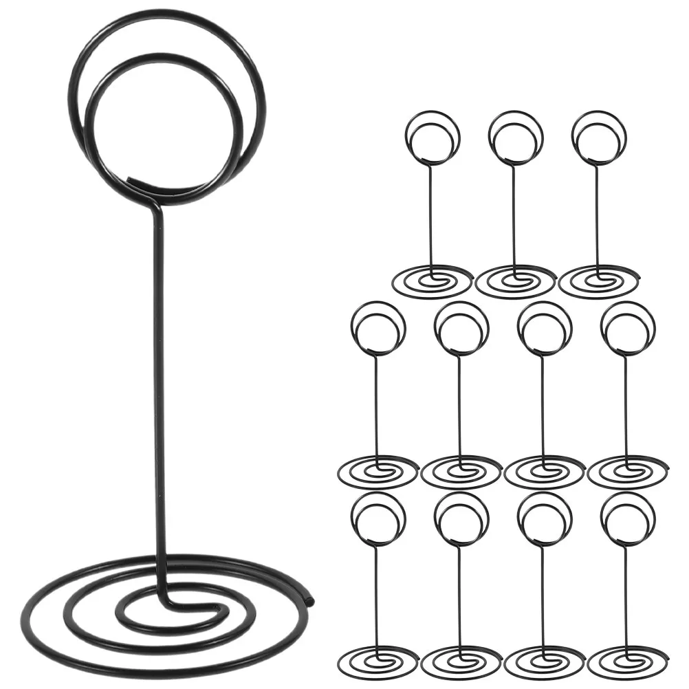 12Pcs Metal Place Card Holders Simple Design Table Card Holder Photo Clip Stand for Home Office Party Decoration