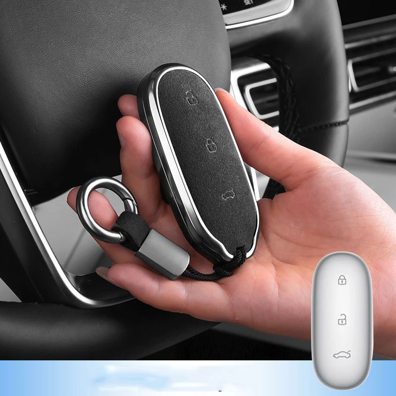 

Брелок для ключей, аксессуары для интерьера для Leading Ideal Li Xiang L7 L8 L9 2022 2023 2024, замшевый чехол с пряжкой для ключей из алюминиевого сплава