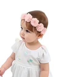 Diadema de flores para niñas pequeñas, diadema elástica suave, accesorios para bebés