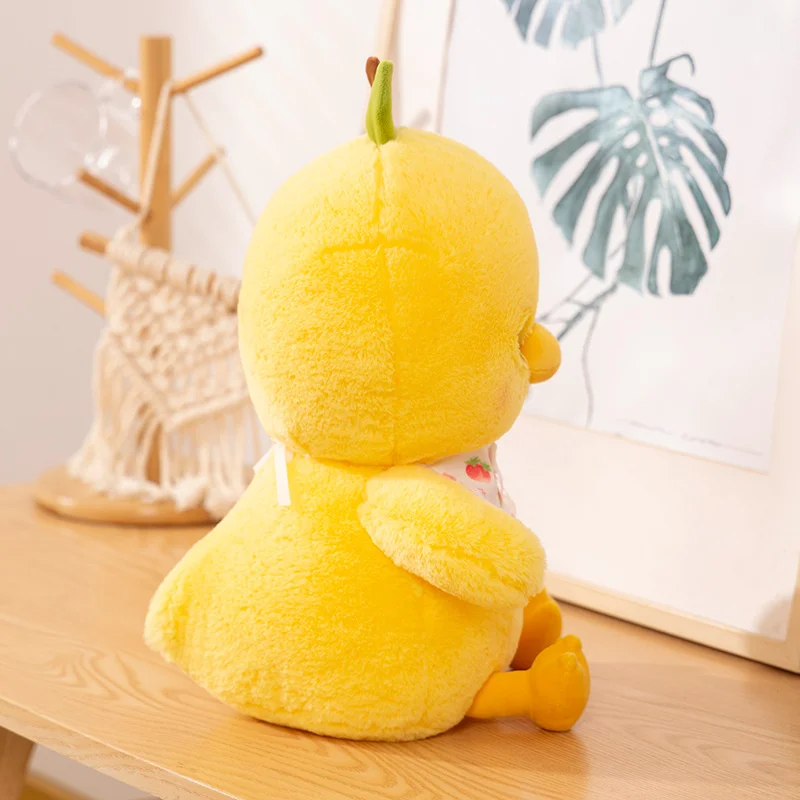 Yellow Chick With Bib Cute Cartoon Plush Toys Boys Girls Sleeping Plush Pillow Lovely Chick Stuffed Dolls Car Sofa Decoration