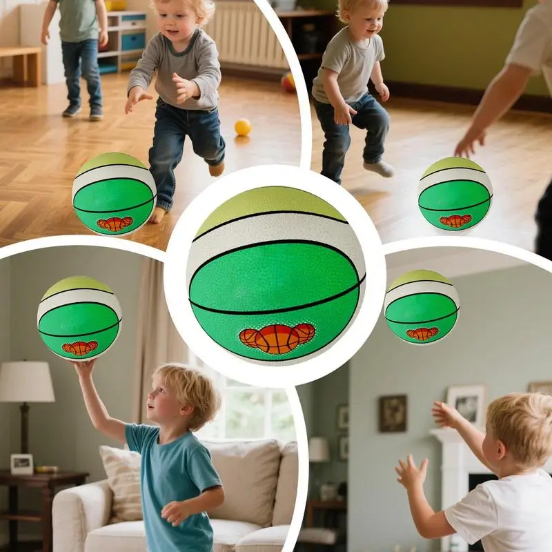 조용한 실내 농구공, 3~12세용 무소음 폼 장난감, 충격 흡수 스펀지 볼, 어린이 팀 연습용 바닥 나무 타일