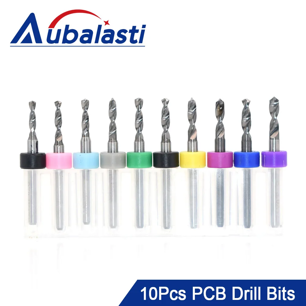 

Aubalasti 10Pcs/Set 0.3mm to 1.2mm Mini PCB Drill Bit Tungsten Steel Carbide for Print Circuit Board CNC Drill Bits Machine