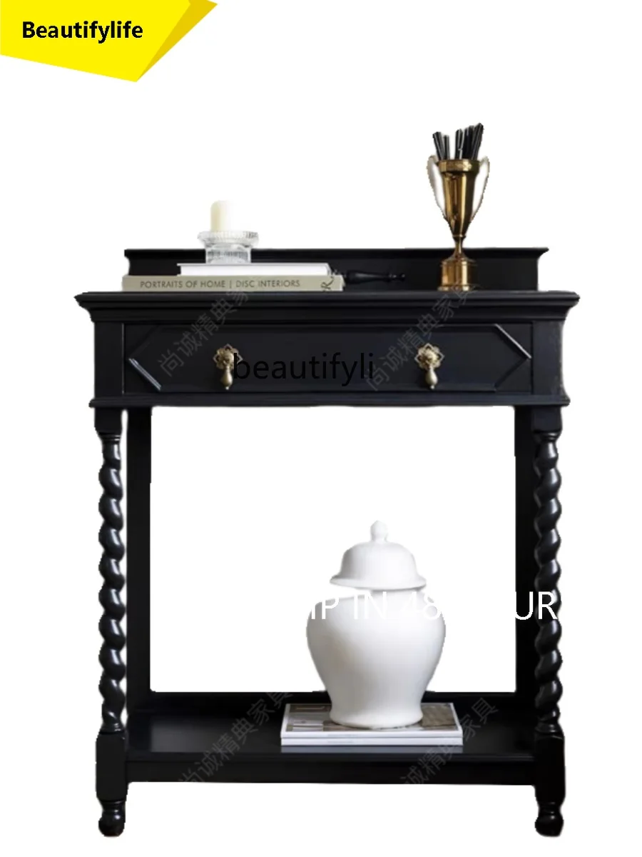 

X188 French Retro Console Curio Cabinet Partition Hallway Wall Solid Wood Console Tables