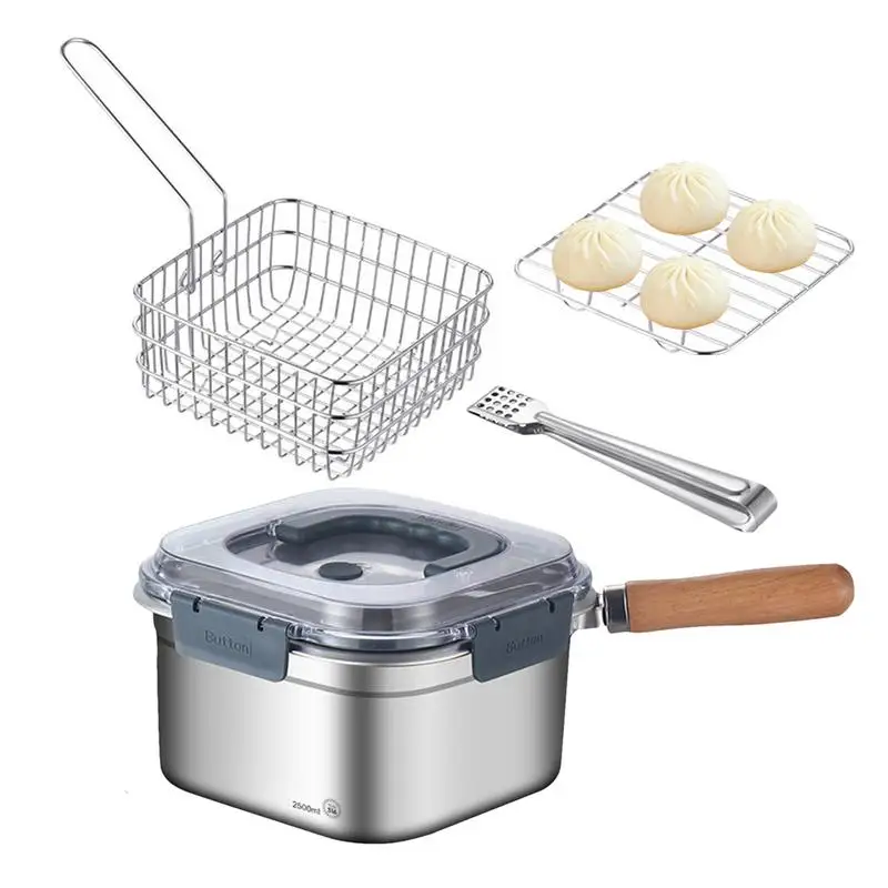 Camping Cooking set 2500ml Square Cooking Pot Deep Fryer Steamer Multifunctional Travel Tableware Outdoor Hiking Picnic Set