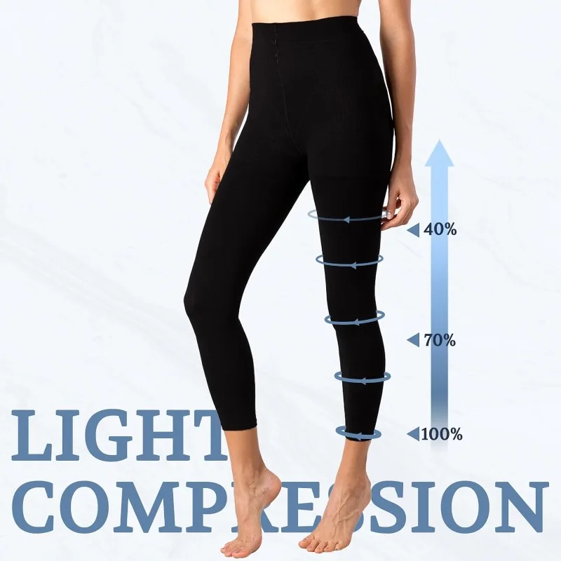 Medical Compression Pantyhose for Women 20-30mmHg Graduated Compression Tights Footless Leggings for Leg Support