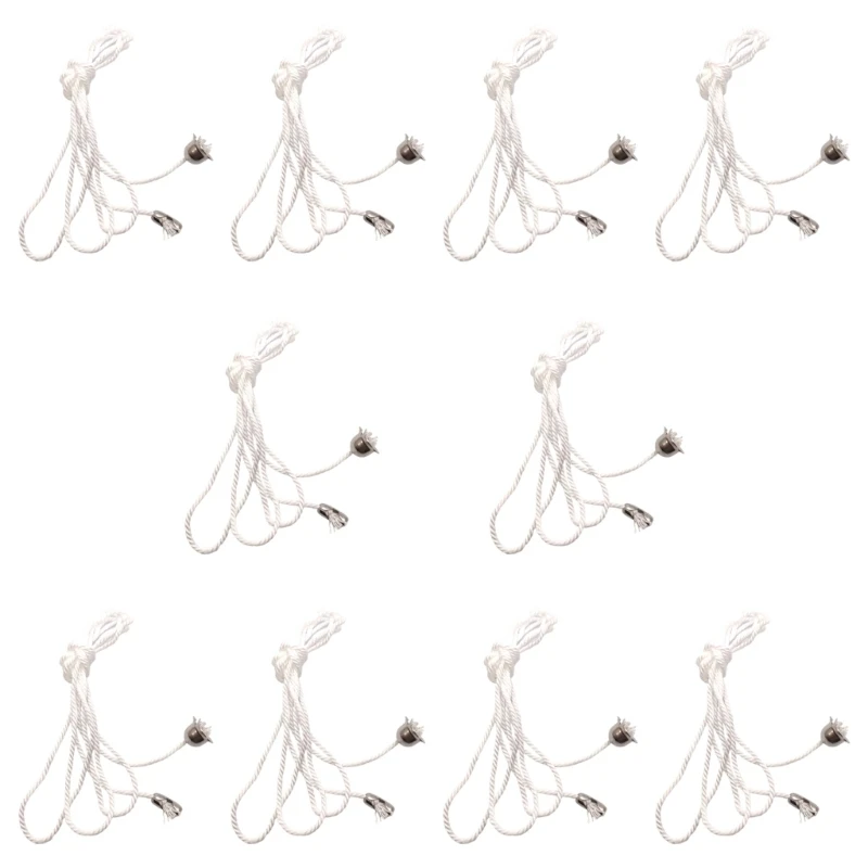 حبل سحب قطني مريح 10 قطع سلك تغيير ضوء مروحة الغرفة مع مجموعة وصلات معدنية #5