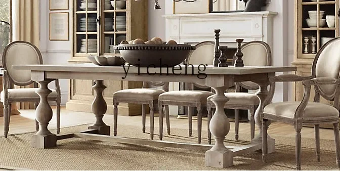 u10 Solid Wood Dining Table Loft Vintage Conference Table Desk Style Work Desk Long Table