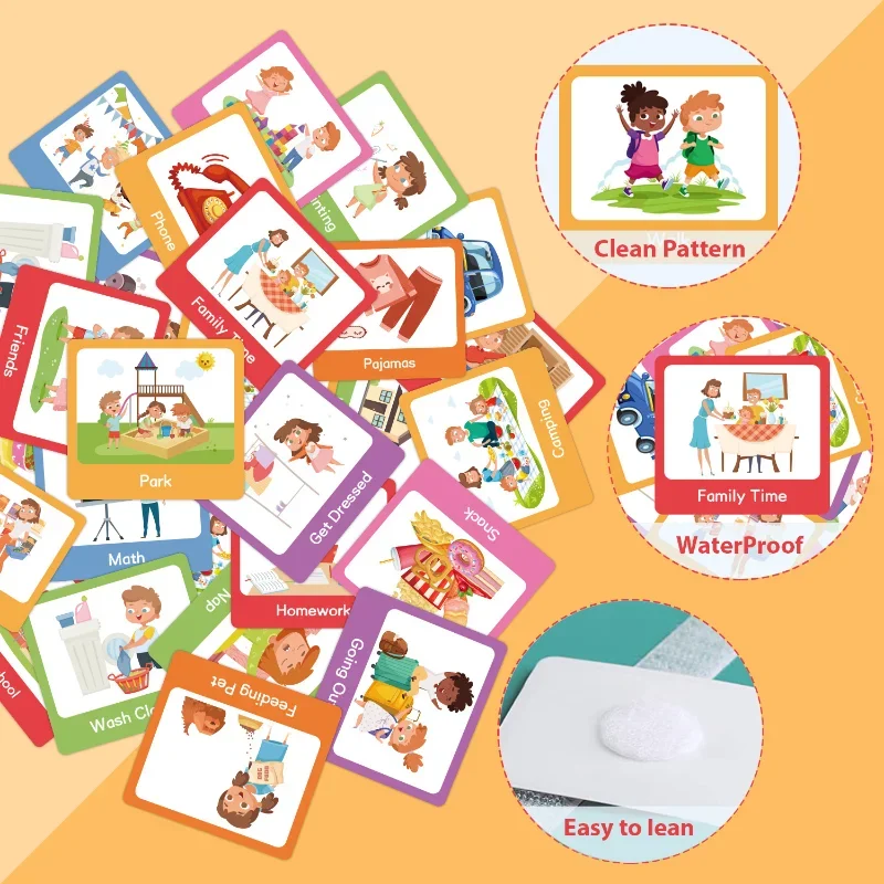 Children Visual Schedule Daily Behavior Planning Card Non Verbal Calendar Routine Chart Preschool Cognitive Educational Toys