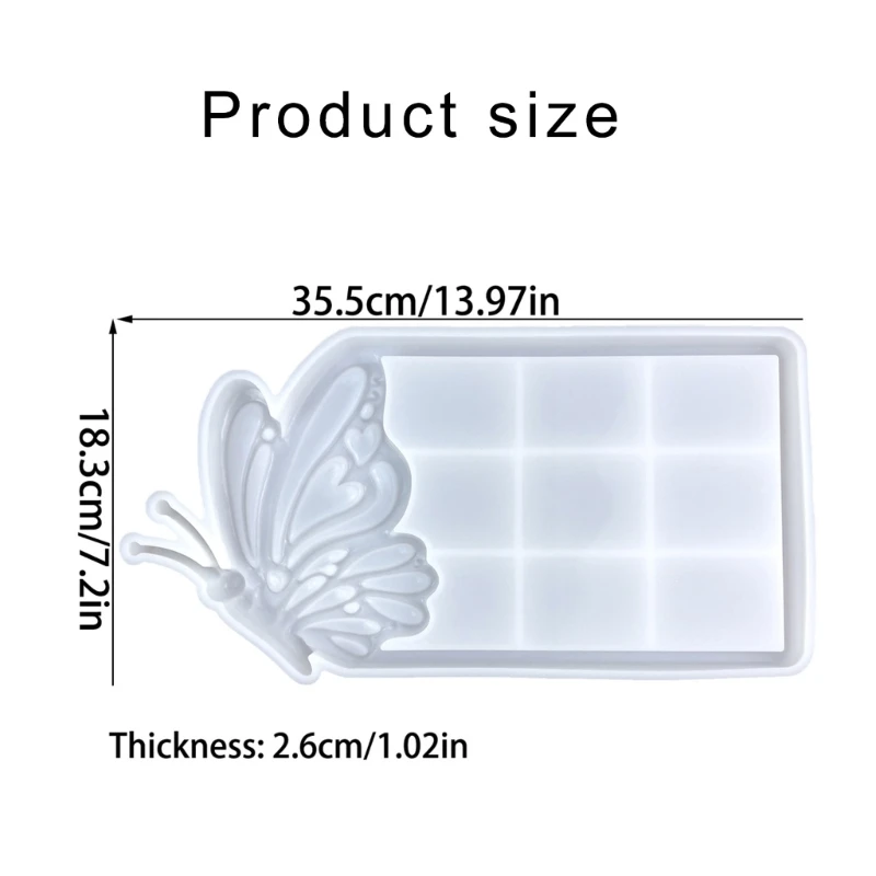 MXME Easy to Use Butterfly Resin Tray Silicone Mold for Beginners Fruit Plate Mould