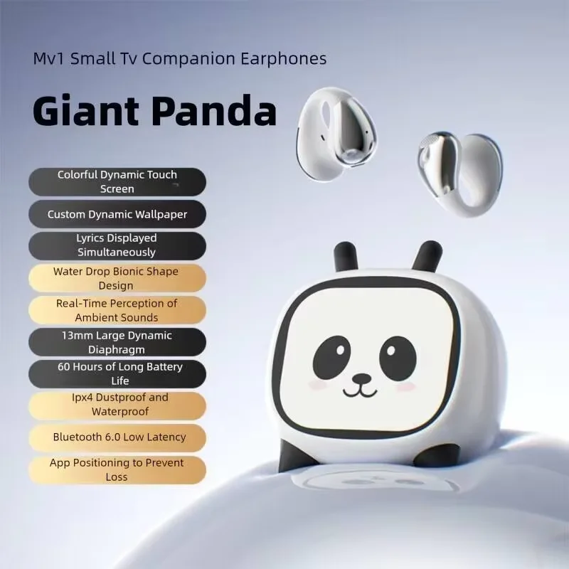 

Милый маленький ТВ-дизайн, беспроводные Bluetooth-наушники с зажимом для ушей, будильник 2-в-1 с умным экраном, украшение для рабочего стола, музыкальные наушники