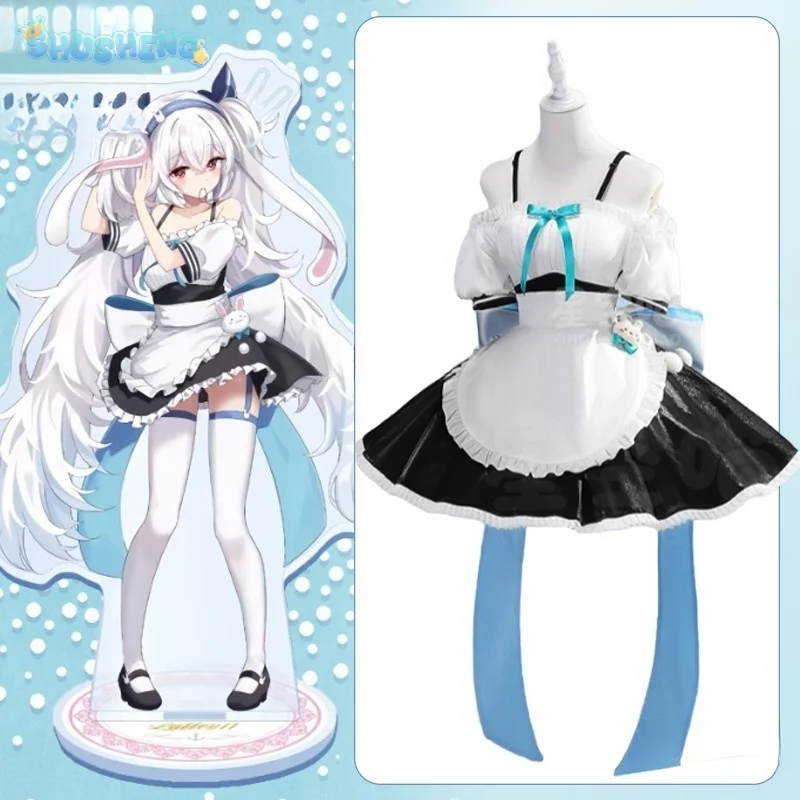

USS Laffey Game Azur Lane Косплей Костюм Платье Горничной Лолита Аниме Парик Лаффи Женщины Девушки Хэллоуин Вечеринка Ролевые Игры Новый
